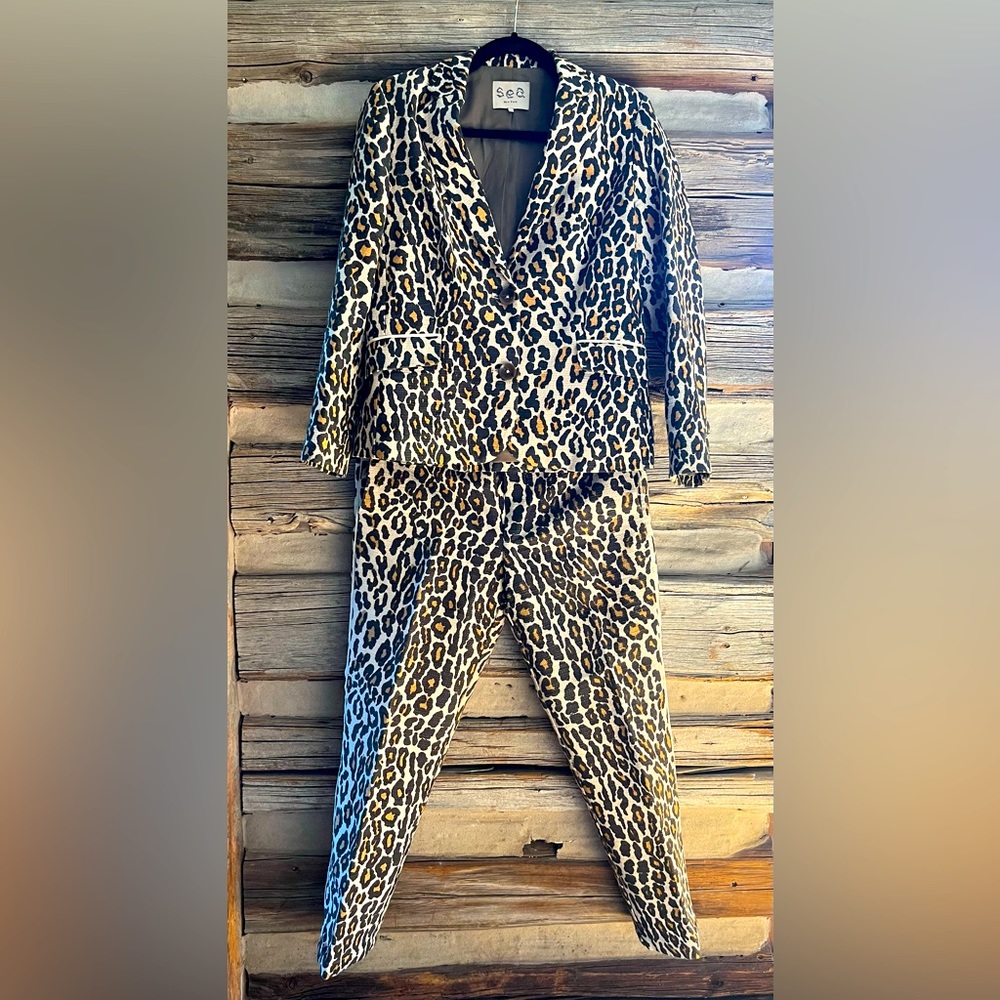 Sea New York leopard print 2-piece suit.